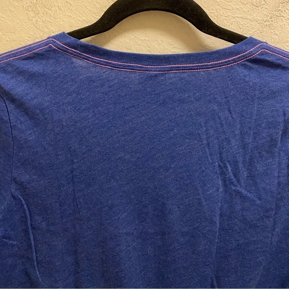 Victoria’s Secret Pink Vintage Blue & Yellow Football Graphic Tee Size L New